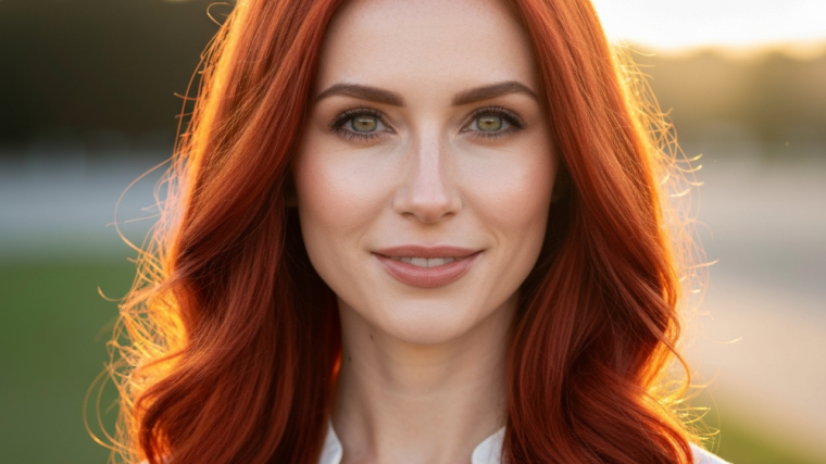 Kobieta w rudych włosach