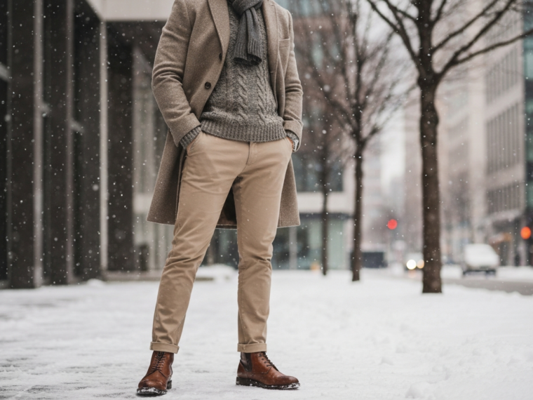 Elegancka wygoda zimą - jak nosić chinosy w chłodniejszych miesiącach?
