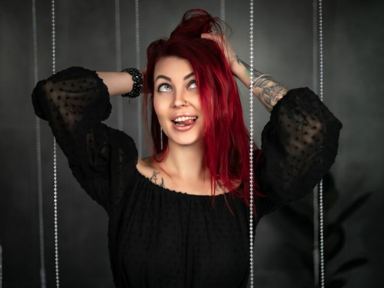 Photo red hair dress