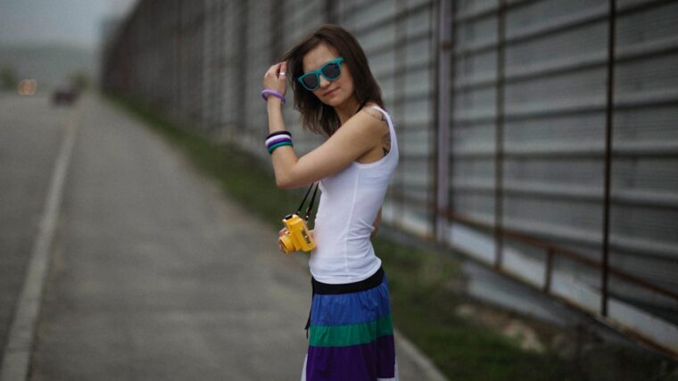 Photo striped skirt